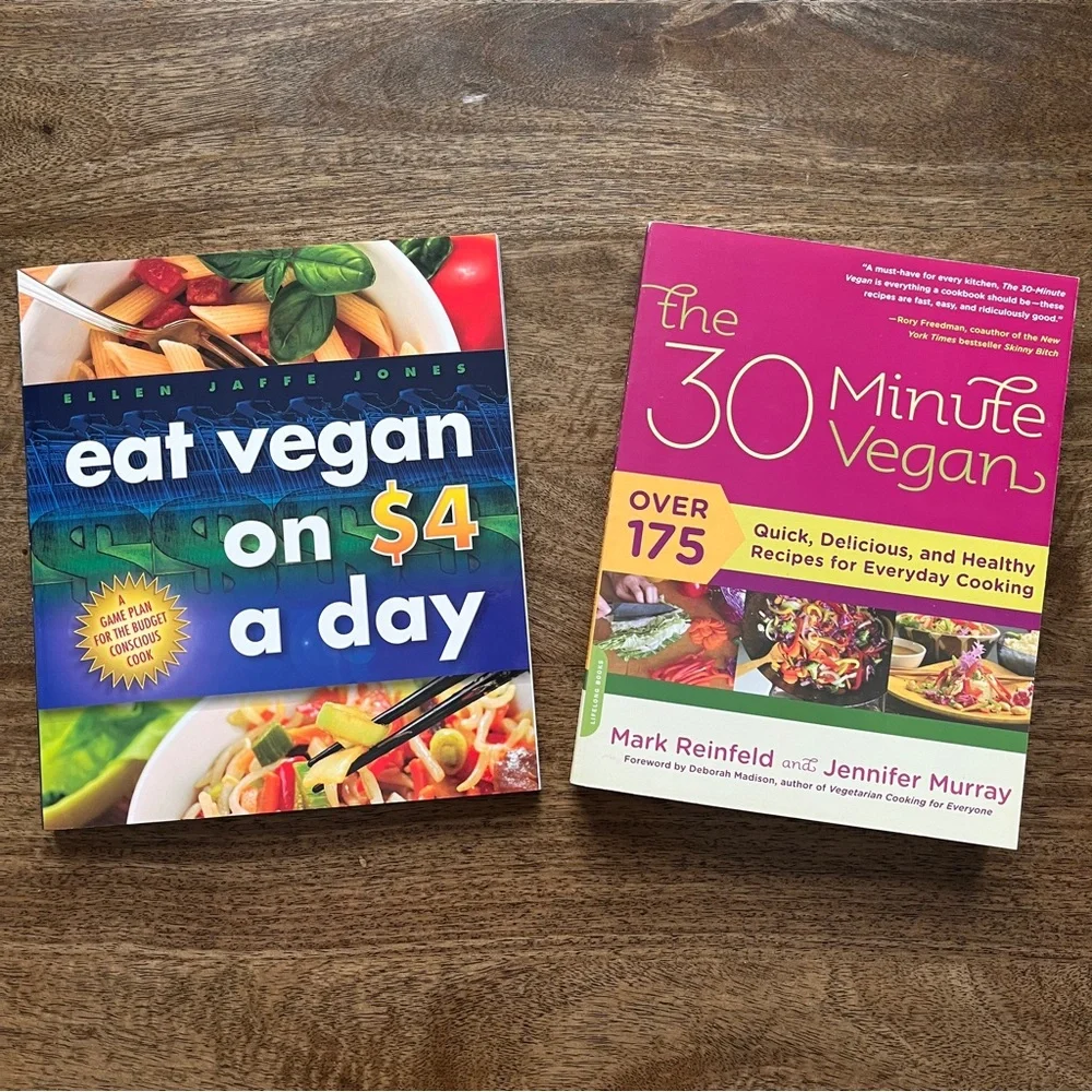 2 Vegan Cookbooks - The 30 Minute Vegan & Eat Vegan on $4 A Day Vegan Cookbook